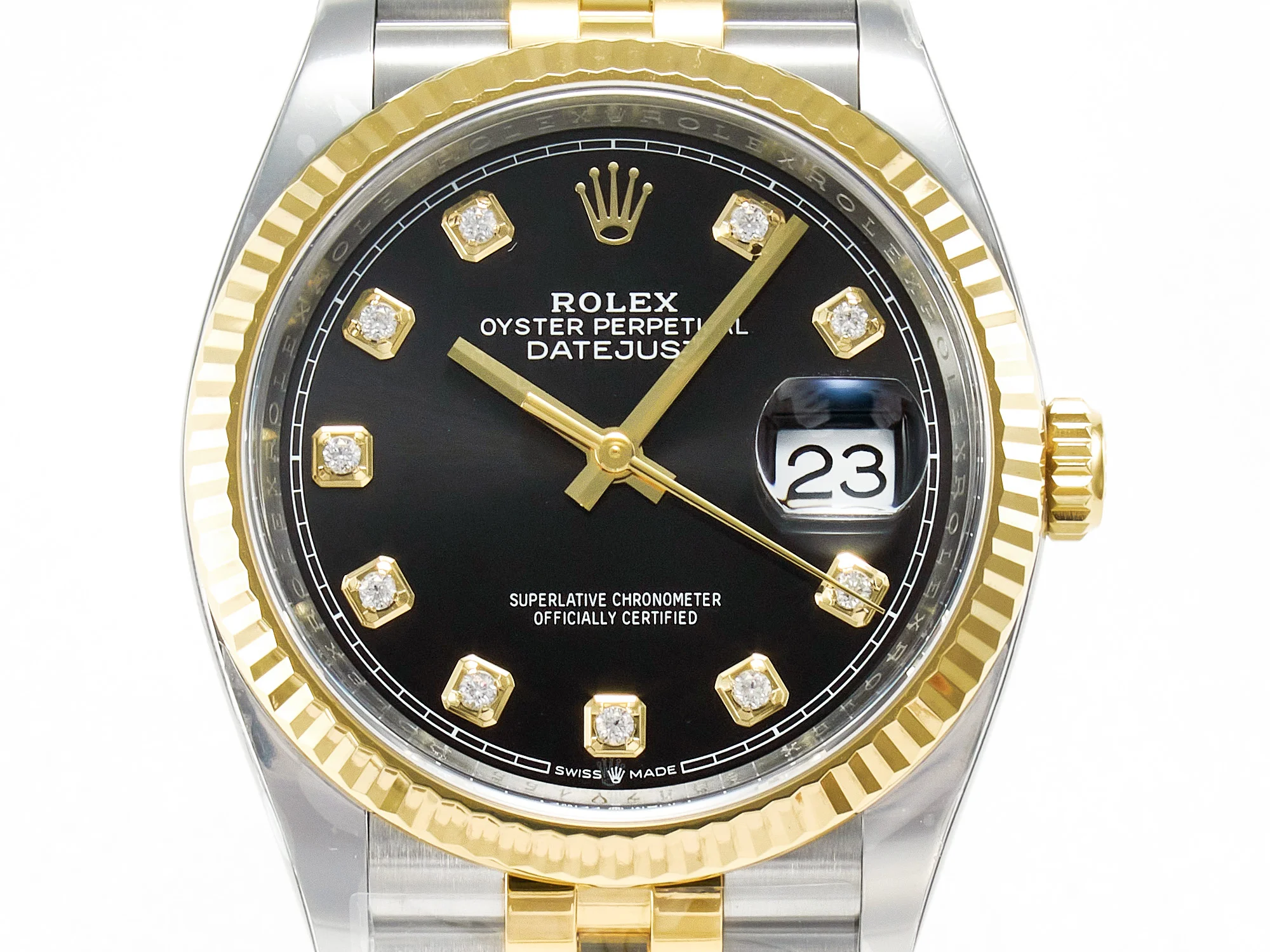 DateJust 36 126233 Clean 1:1 Best Edition 904L Steel Black Diamonds Dial on SS/YG Jubilee Bracelet VR3235
