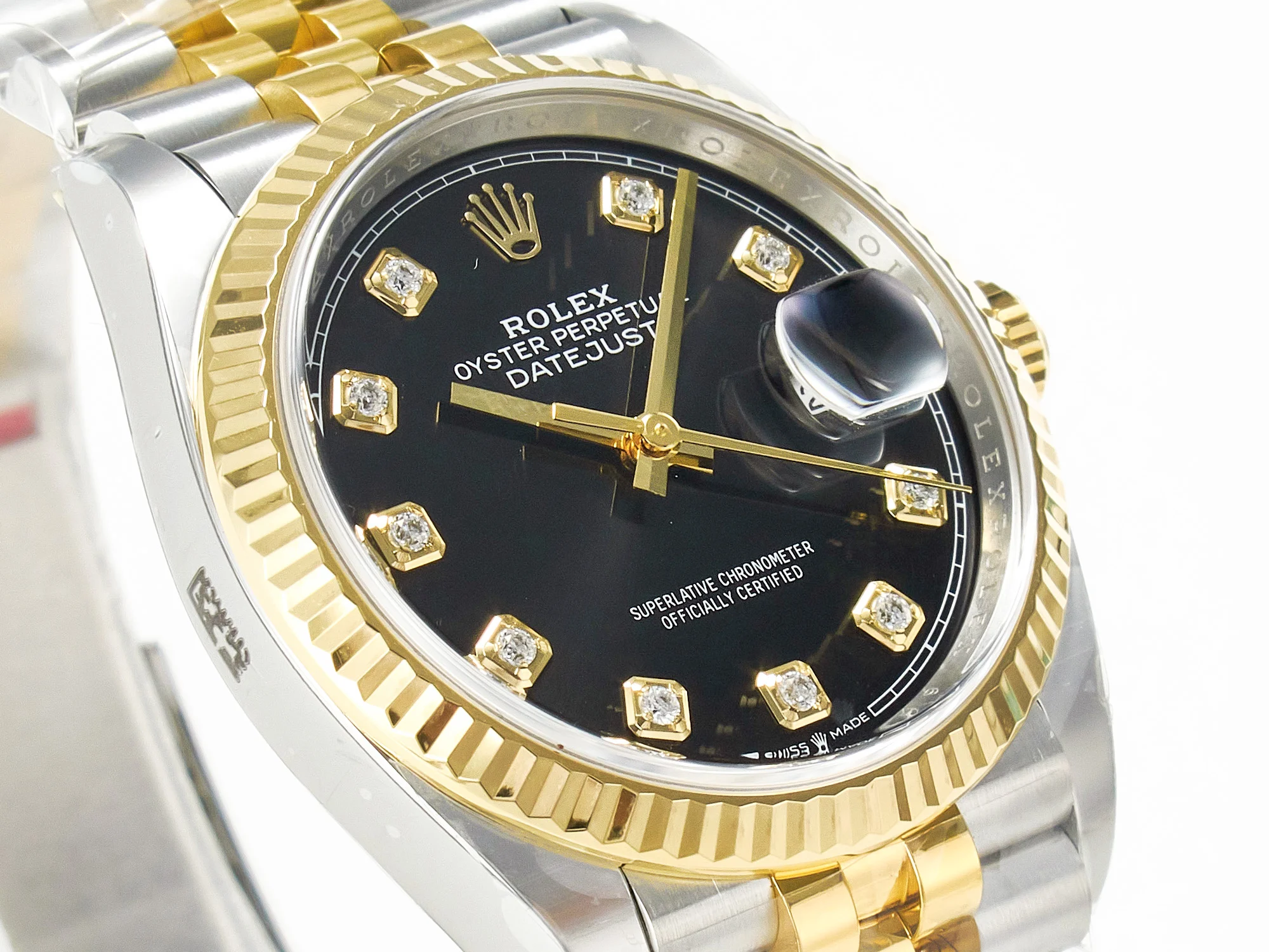 DateJust 36 126233 Clean 1:1 Best Edition 904L Steel Black Diamonds Dial on SS/YG Jubilee Bracelet VR3235