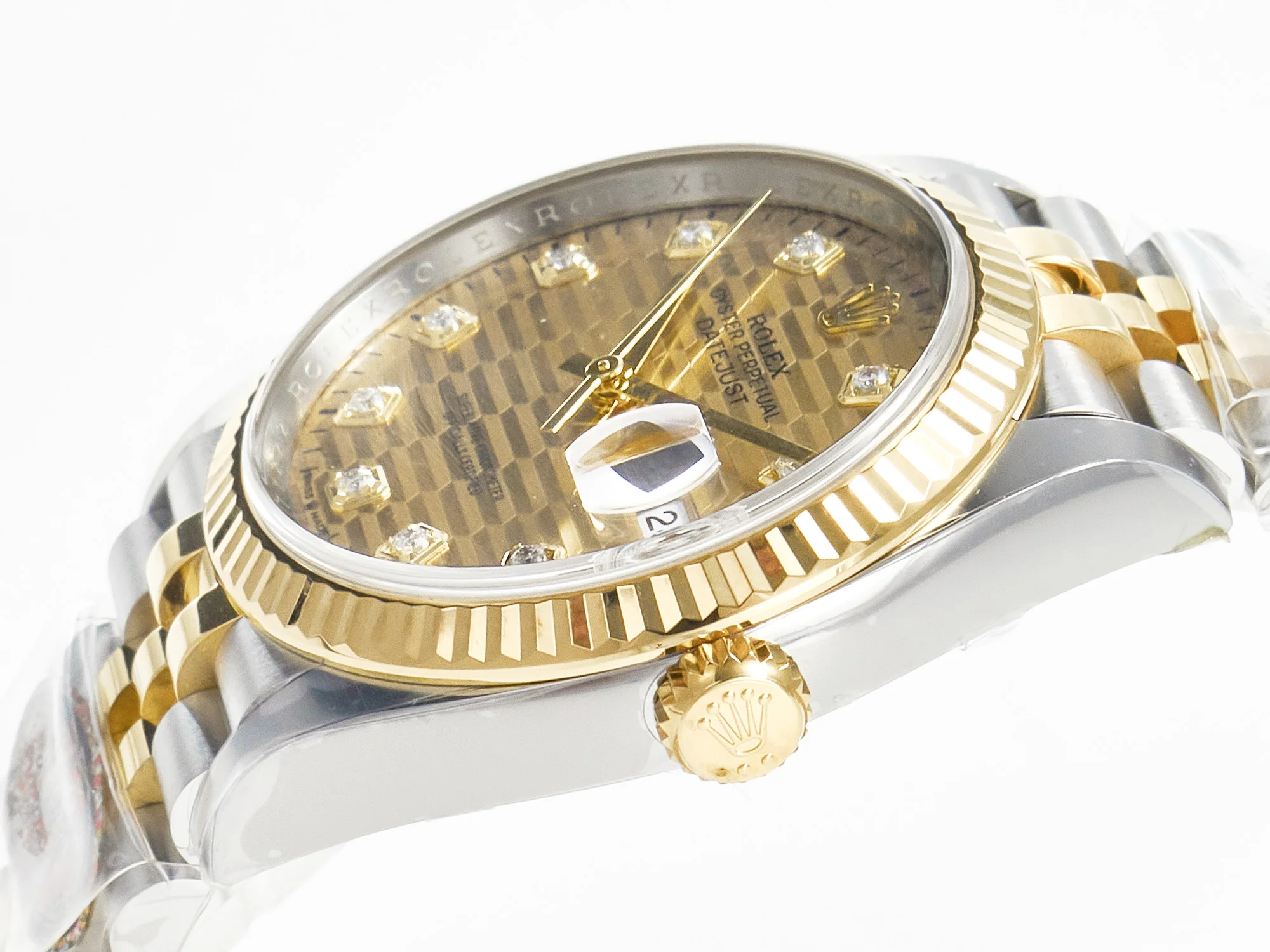 DateJust 36 126233 Clean 1:1 Best Edition 904L Steel YG Textured Diamonds Dial on SS/YG Jubilee Bracelet VR3235