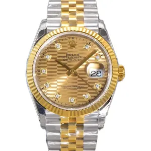 Datejust 36 126233 Golden Motif Dial with Diamond Marker in Steel/Yellow Gold in Jubilee