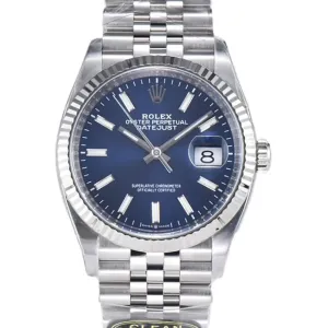 Datejust 36 126234 Bright Blue Dial with Stick Marker in Steel in Jubilee Bracelet