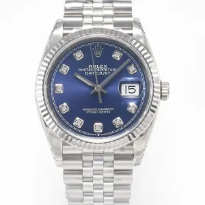 DateJust 36 SS 116234 VSF 1:1 Best Edition 904L Steel Blue Diamonds Dial on Jubilee Bracelet VS3135