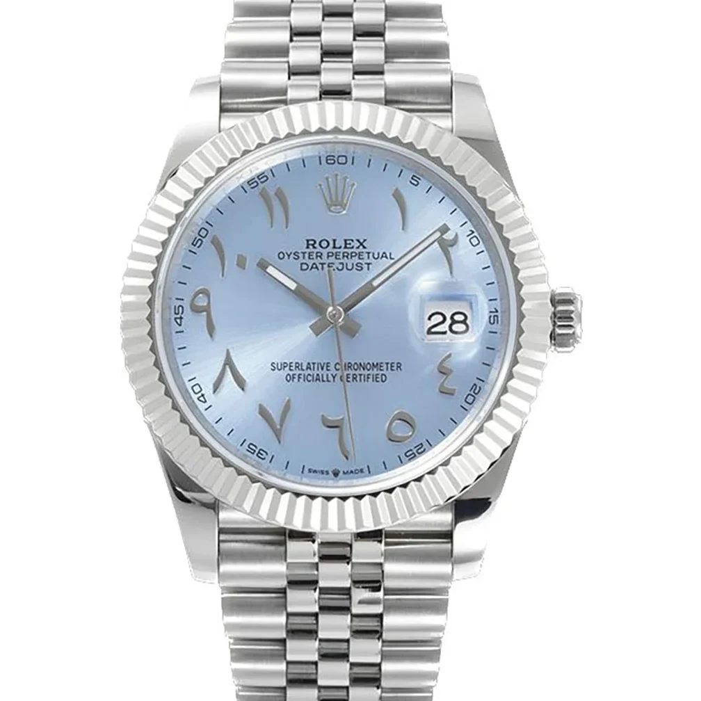 Datejust 41 126300 Ice Blue Dial with Arabic Numerals in Steel