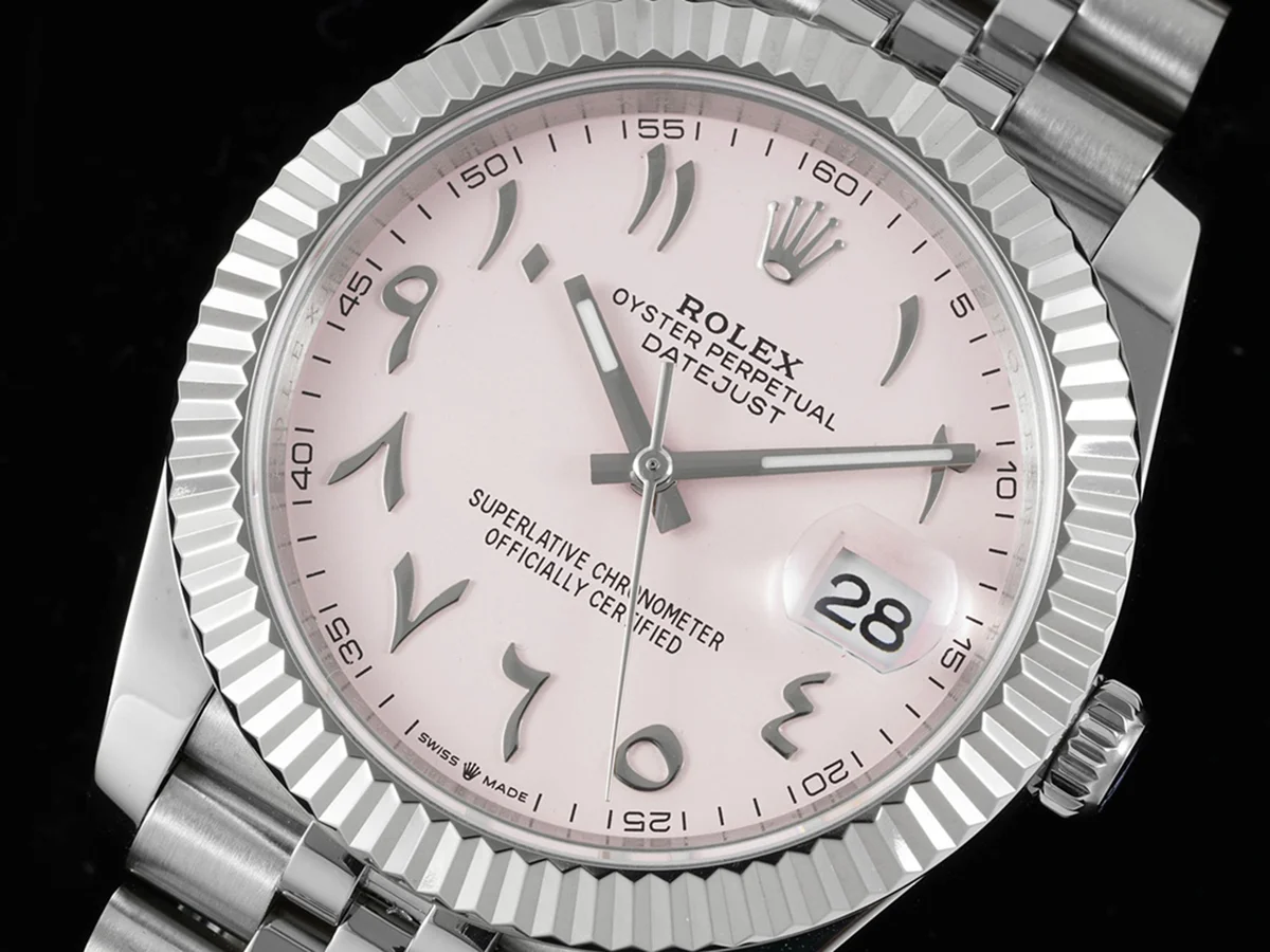 Datejust 41 126300 Pink Dial with Arabic Numerals in Steel