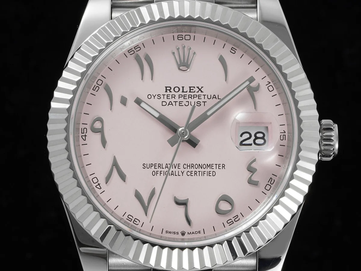 Datejust 41 126300 Pink Dial with Arabic Numerals in Steel