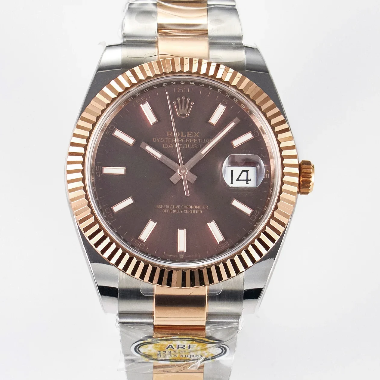 DateJust 41 126331 ARF 1:1 Best Edition 904L Steel Brown Dial on SS/RG Oyster Bracelet SH3235(Gain Weight)
