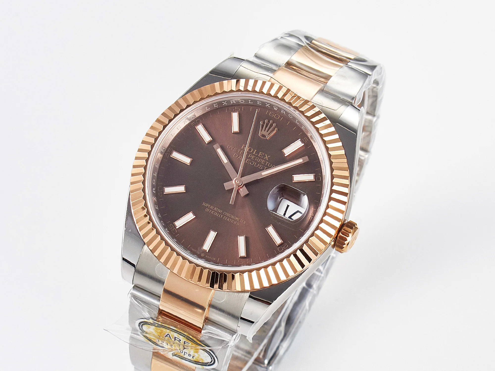 DateJust 41 126331 ARF 1:1 Best Edition 904L Steel Brown Dial on SS/RG Oyster Bracelet SH3235(Gain Weight)