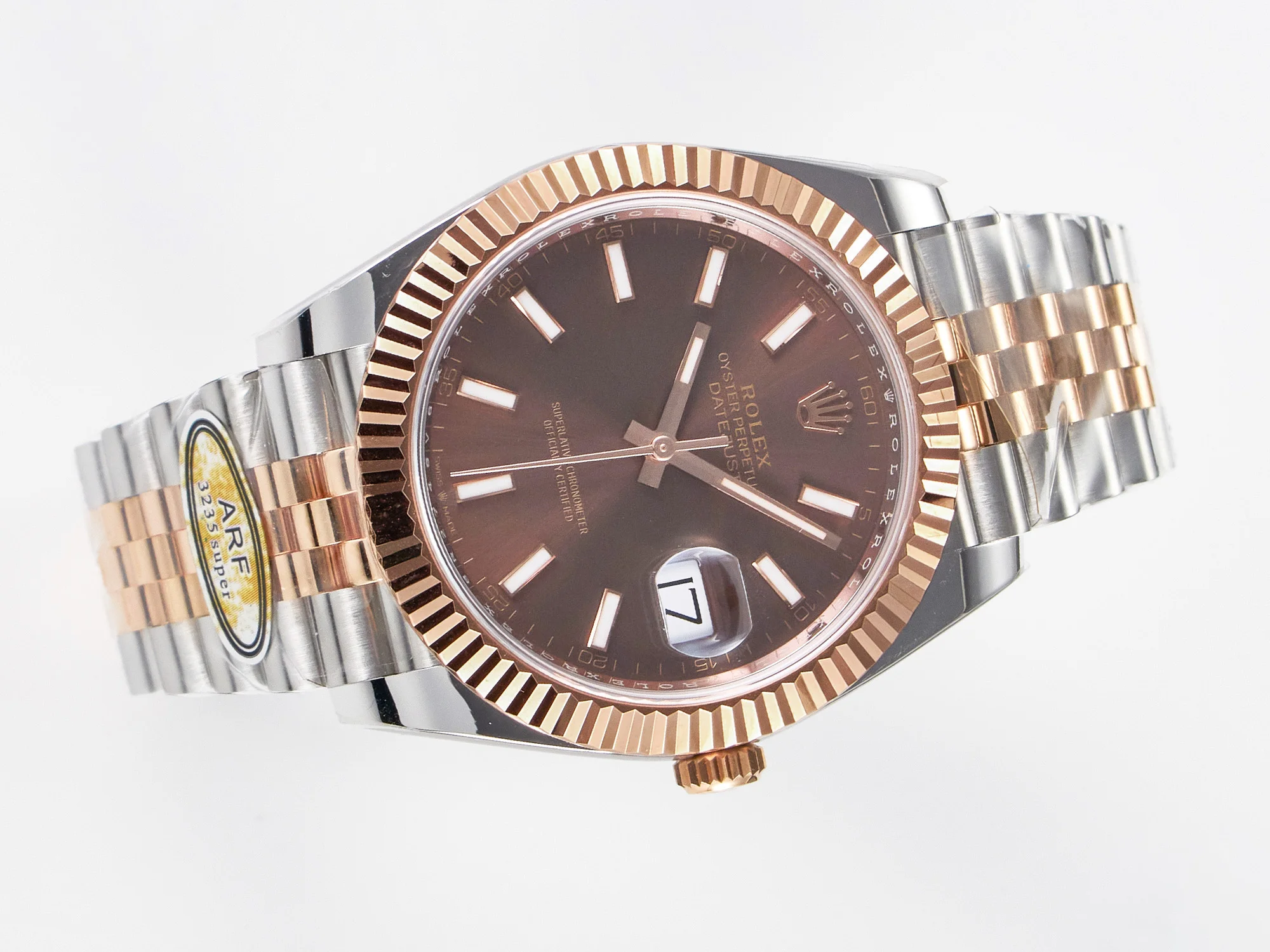 DateJust 41 126331 ARF 1:1 Best Edition 904L Steel Brown Dial on SS/RG Jubilee Bracelet SH3235(Gain Weight)