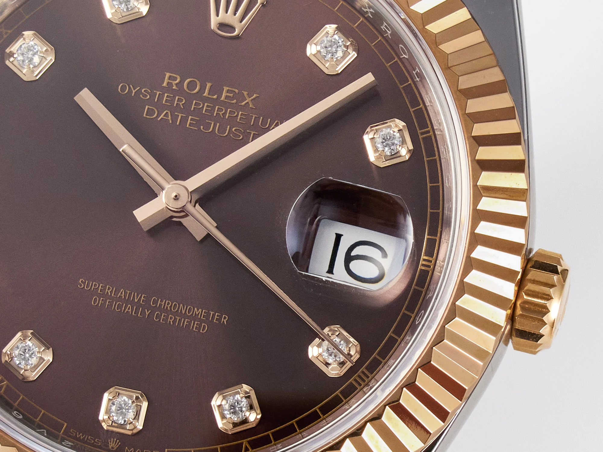 DateJust 41 126331 ARF 1:1 Best Edition 904L Steel Brown Diamonds Dial on SS/RG Oyster Bracelet SH3235(Gain Weight)