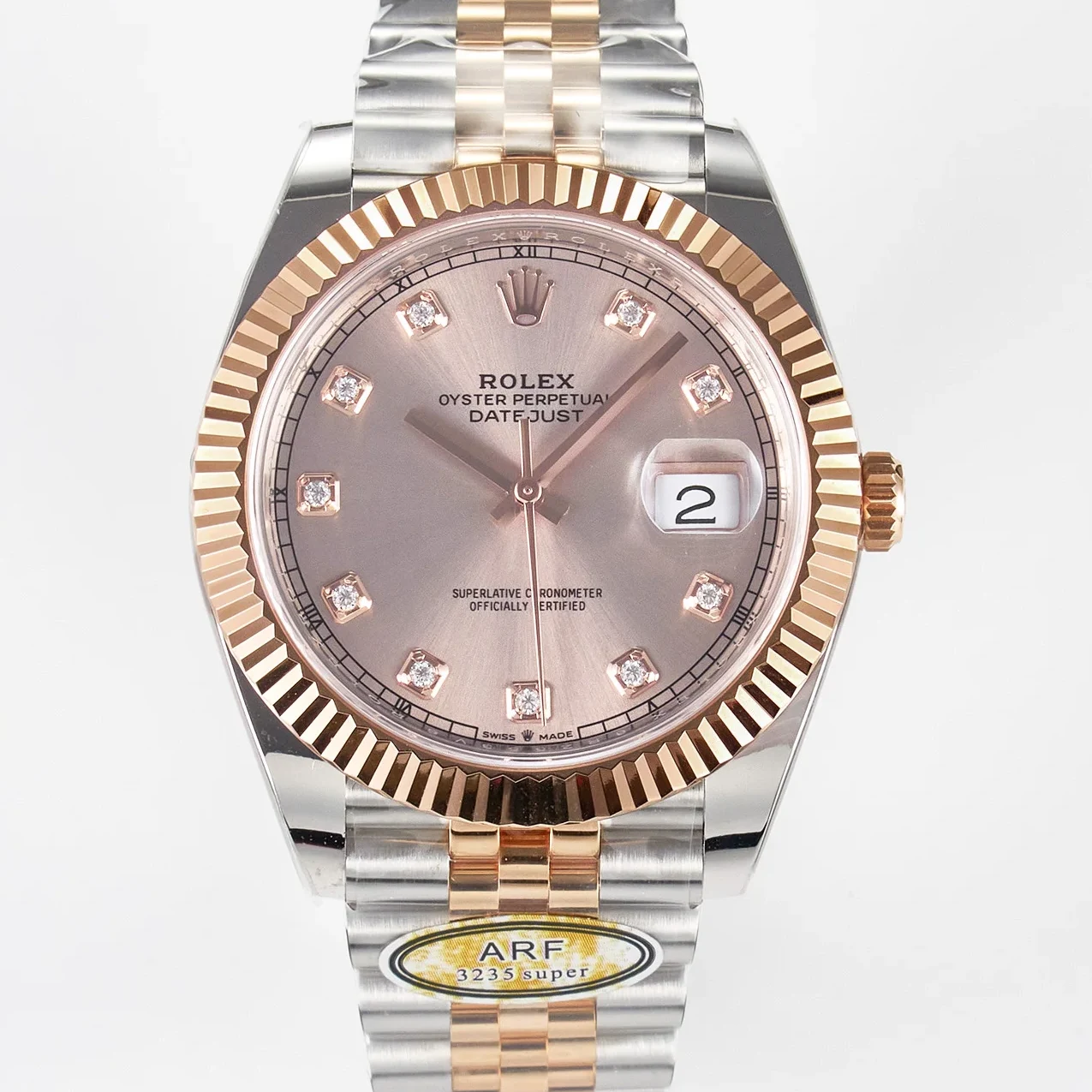 DateJust 41 126331 ARF 1:1 Best Edition 904L Steel RG Diamonds Dial on SS/RG Jubilee Bracelet SH3235(Gain Weight)