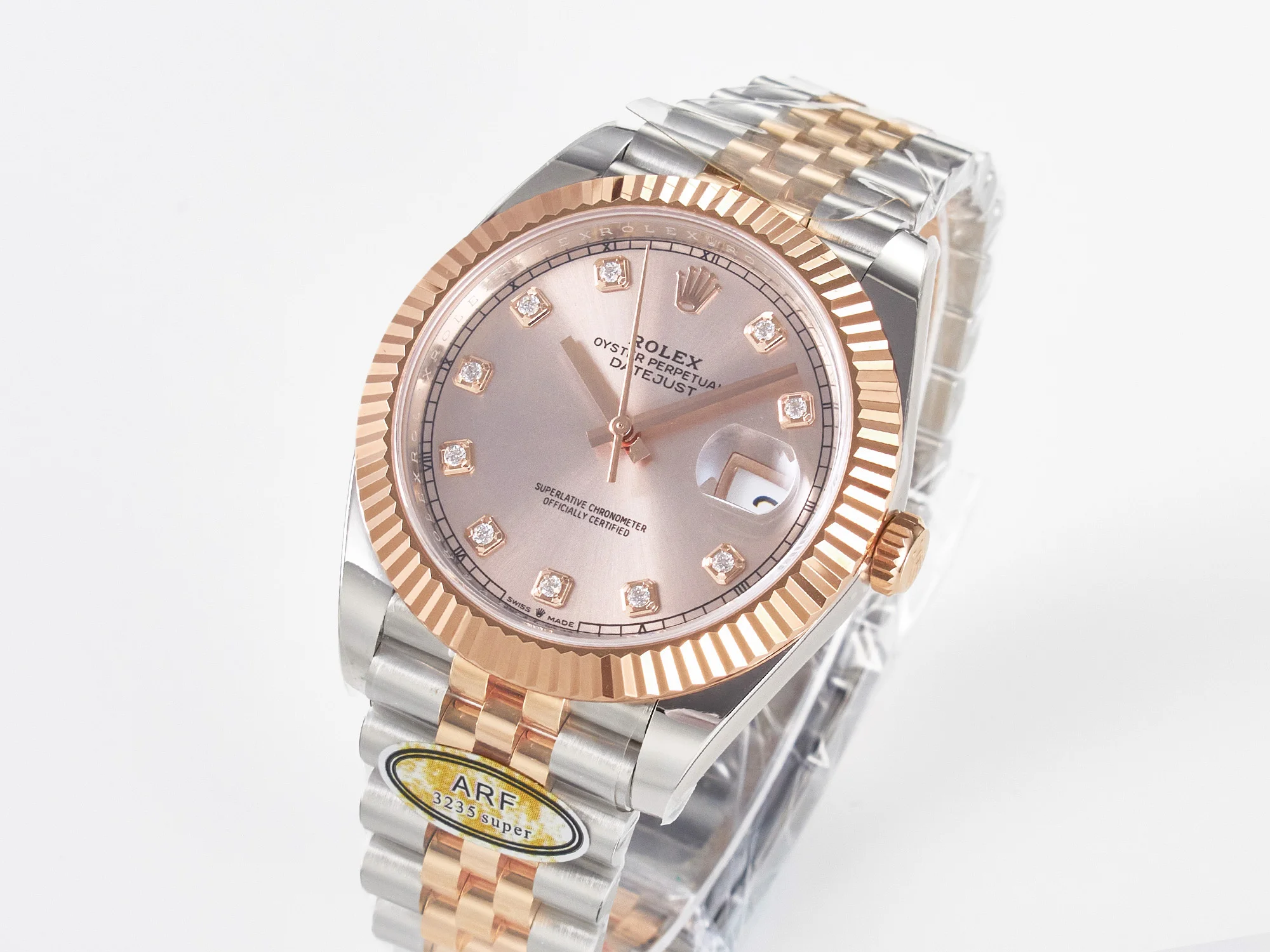 DateJust 41 126331 ARF 1:1 Best Edition 904L Steel RG Diamonds Dial on SS/RG Jubilee Bracelet SH3235(Gain Weight)