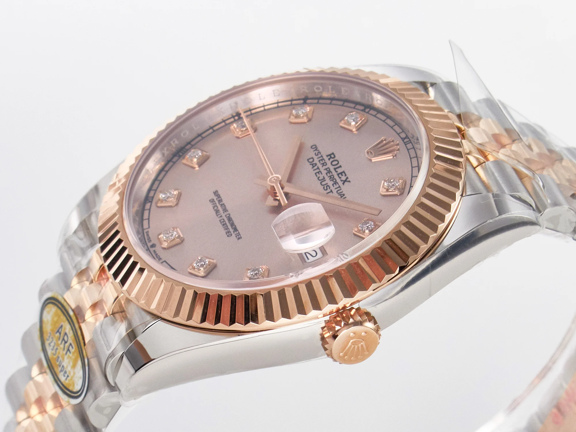 DateJust 41 126331 ARF 1:1 Best Edition 904L Steel RG Diamonds Dial on SS/RG Jubilee Bracelet SH3235(Gain Weight)