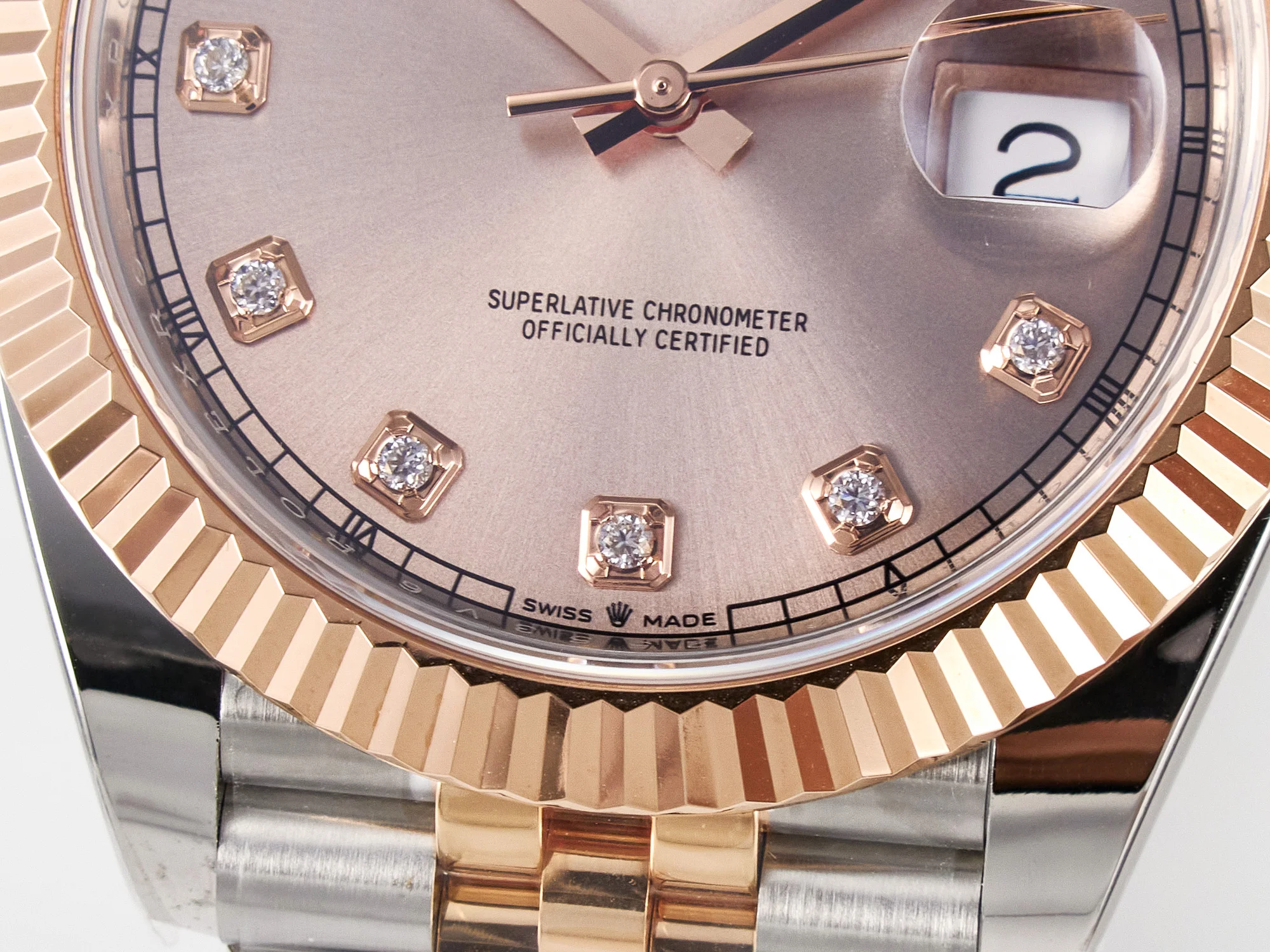 DateJust 41 126331 ARF 1:1 Best Edition 904L Steel RG Diamonds Dial on SS/RG Jubilee Bracelet SH3235(Gain Weight)