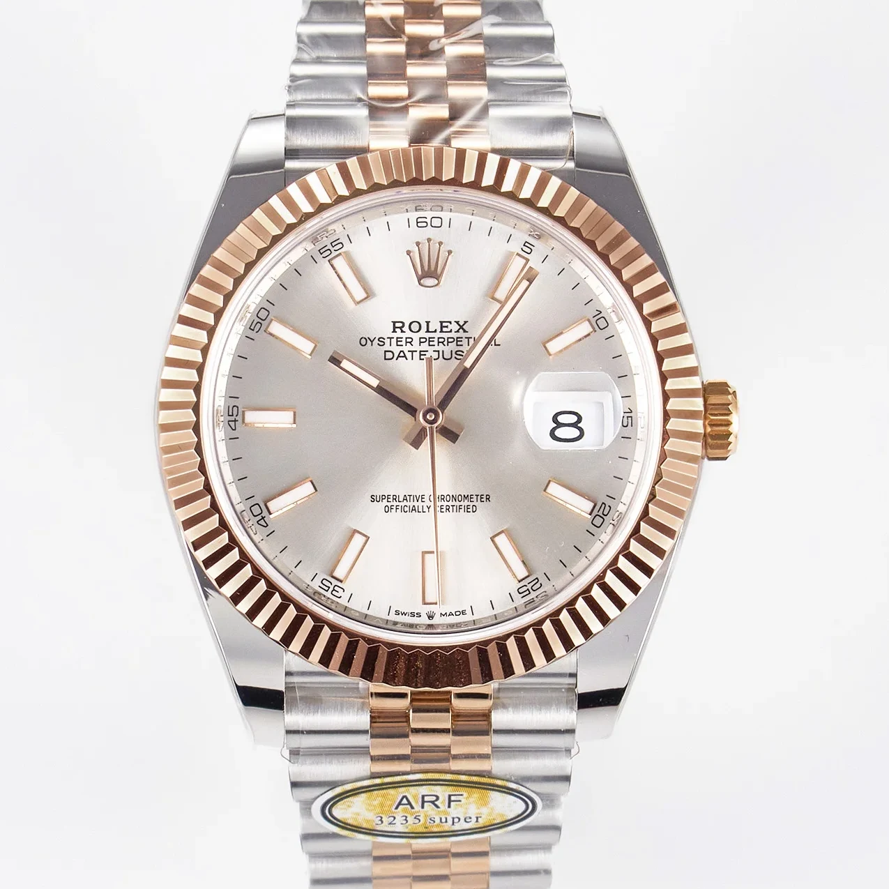 DateJust 41 126331 ARF 1:1 Best Edition 904L Steel Silver Dial on SS/RG Jubilee Bracelet SH3235(Gain Weight)