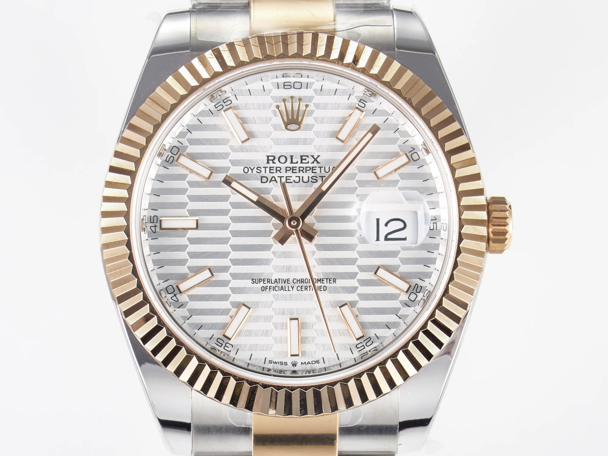 DateJust 41 126331 ARF 1:1 Best Edition 904L Steel Silver Textured Dial on SS/RG Oyster Bracelet SH3235(Gain Weight)