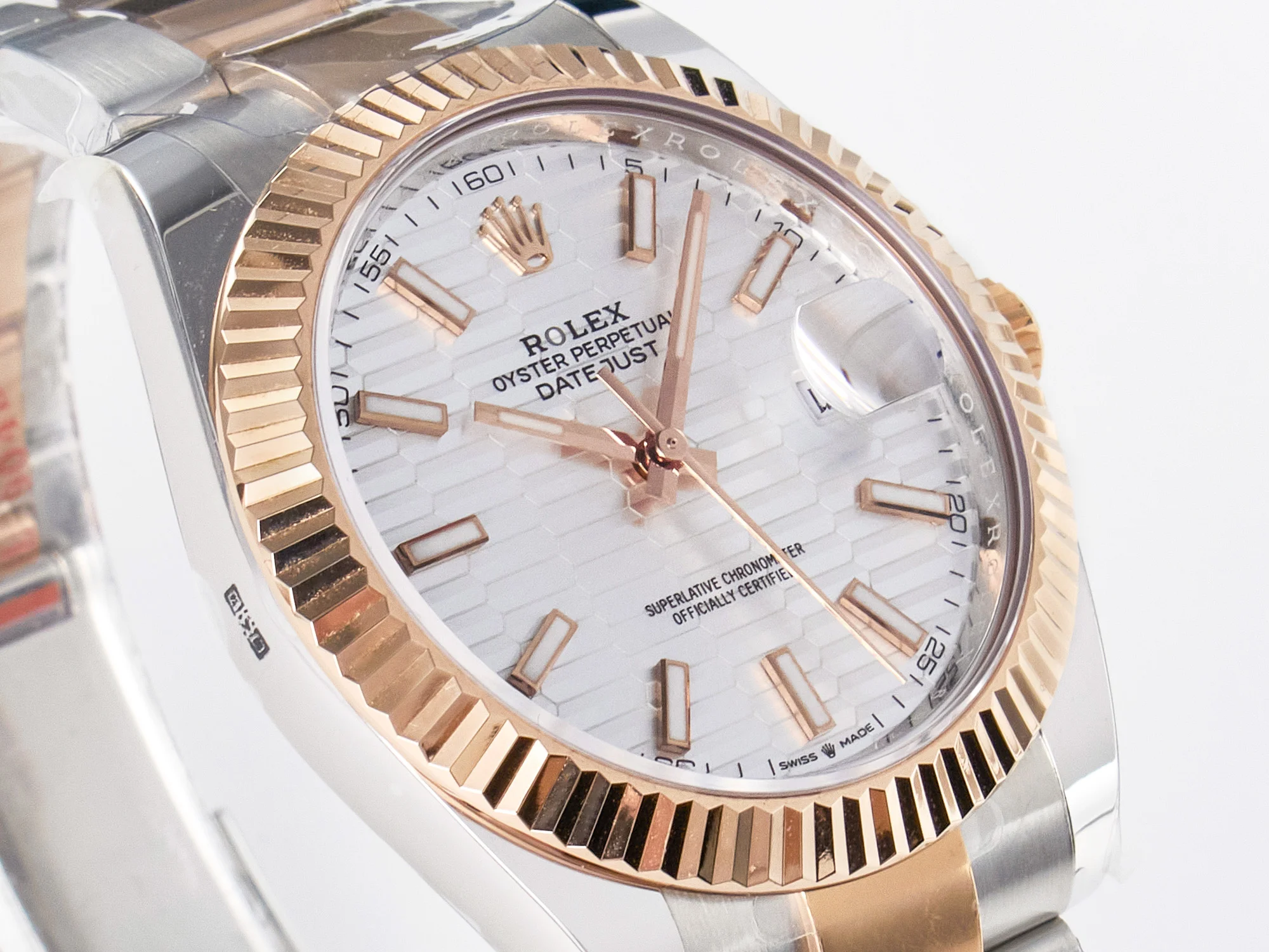 DateJust 41 126331 ARF 1:1 Best Edition 904L Steel Silver Textured Dial on SS/RG Oyster Bracelet SH3235(Gain Weight)