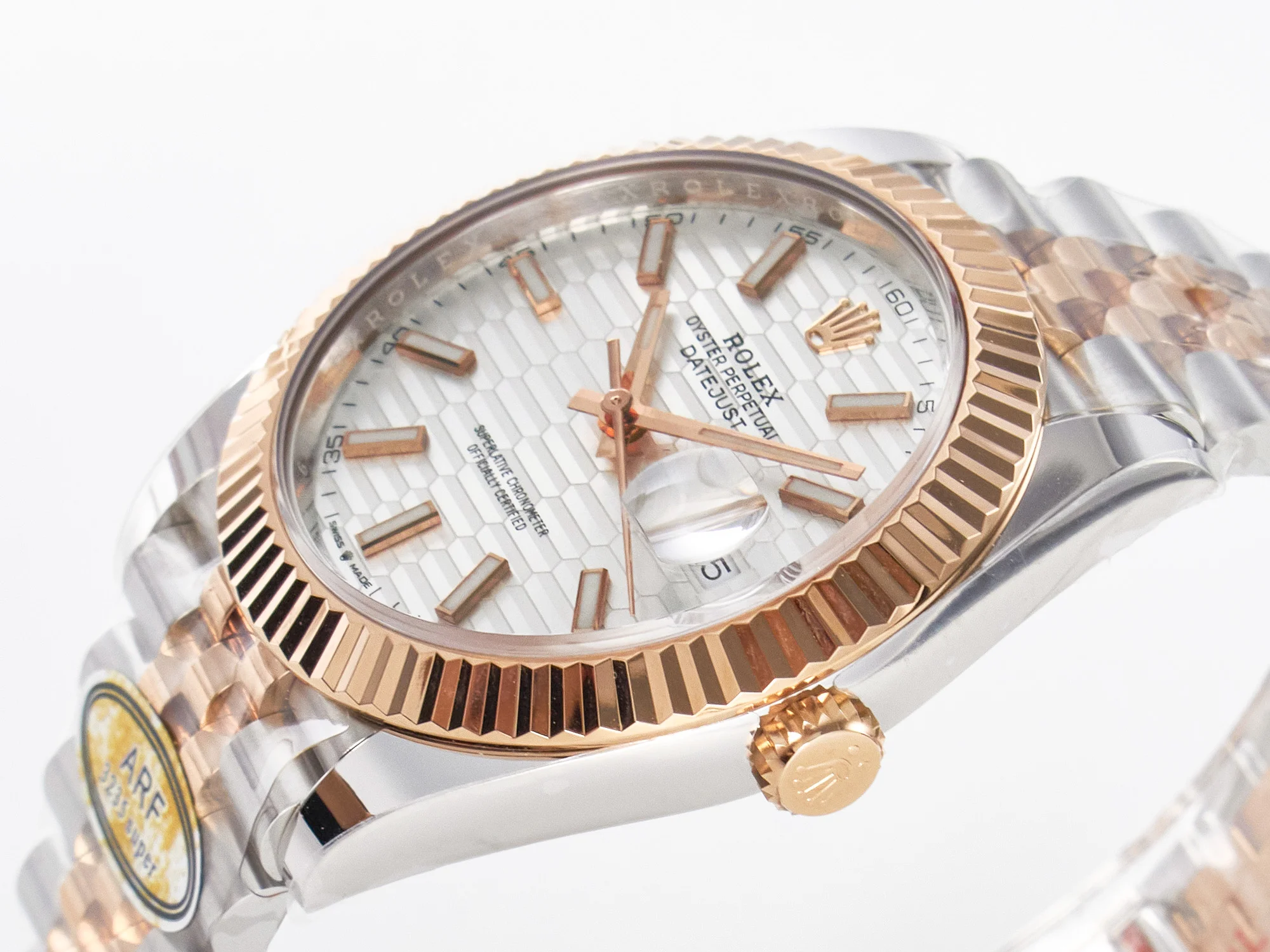 DateJust 41 126331 ARF 1:1 Best Edition 904L Steel Silver Textured Dial on SS/RG Jubilee Bracelet SH3235(Gain Weight)