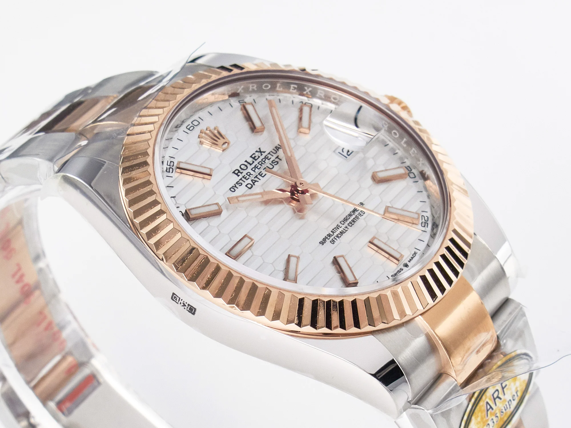 DateJust 41 126331 ARF 1:1 Best Edition 904L Steel Silver Textured Dial on SS/RG Oyster Bracelet SH3235(Gain Weight)