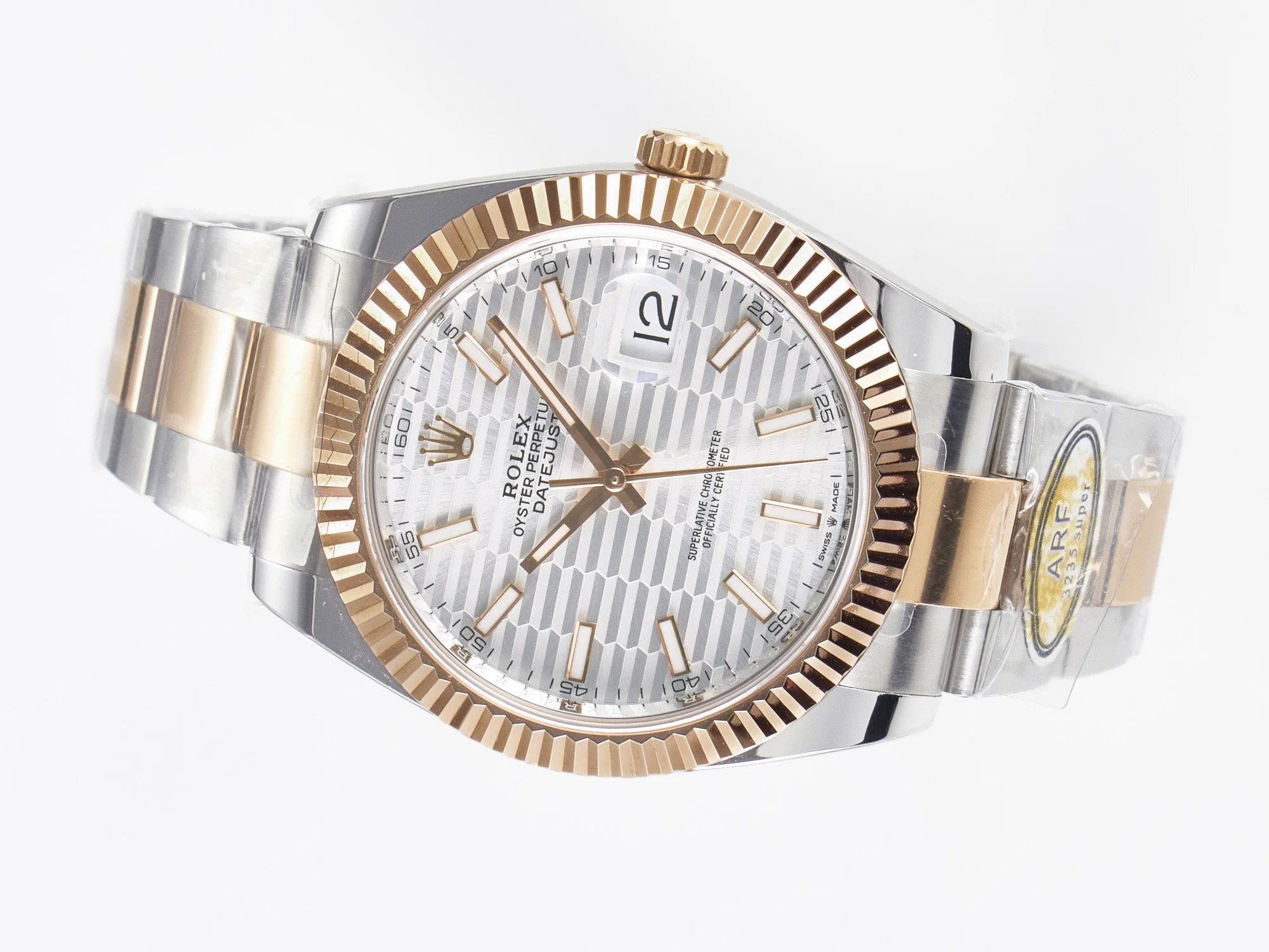 DateJust 41 126331 ARF 1:1 Best Edition 904L Steel Silver Textured Dial on SS/RG Oyster Bracelet SH3235(Gain Weight)