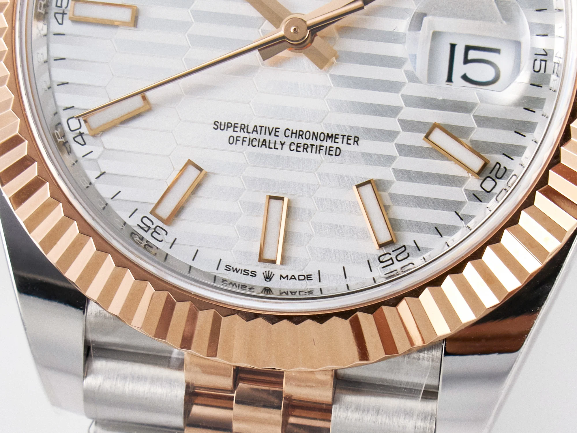 DateJust 41 126331 ARF 1:1 Best Edition 904L Steel Silver Textured Dial on SS/RG Jubilee Bracelet SH3235(Gain Weight)