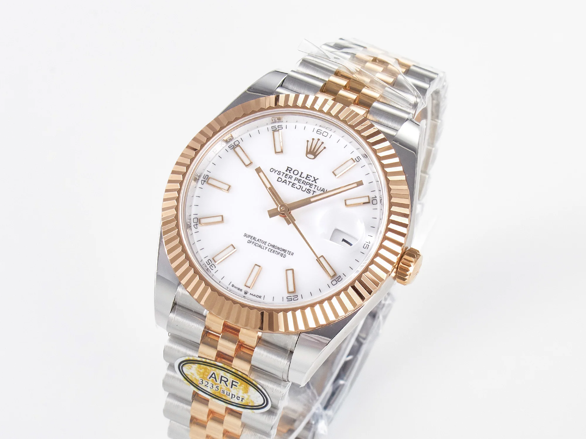 DateJust 41 126331 ARF 1:1 Best Edition 904L Steel White Dial on SS/RG Jubilee Bracelet SH3235(Gain Weight)