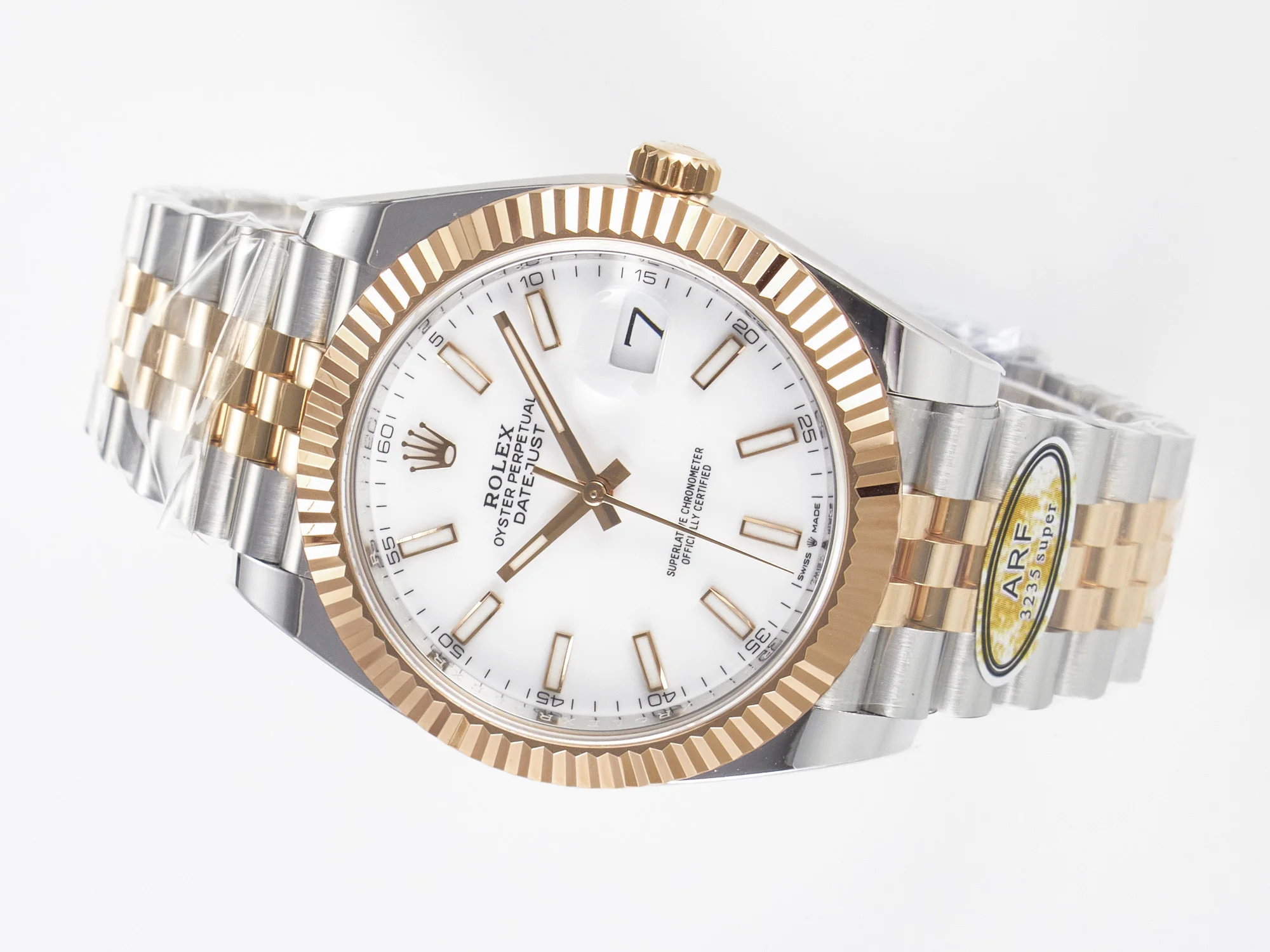 DateJust 41 126331 ARF 1:1 Best Edition 904L Steel White Dial on SS/RG Jubilee Bracelet SH3235(Gain Weight)
