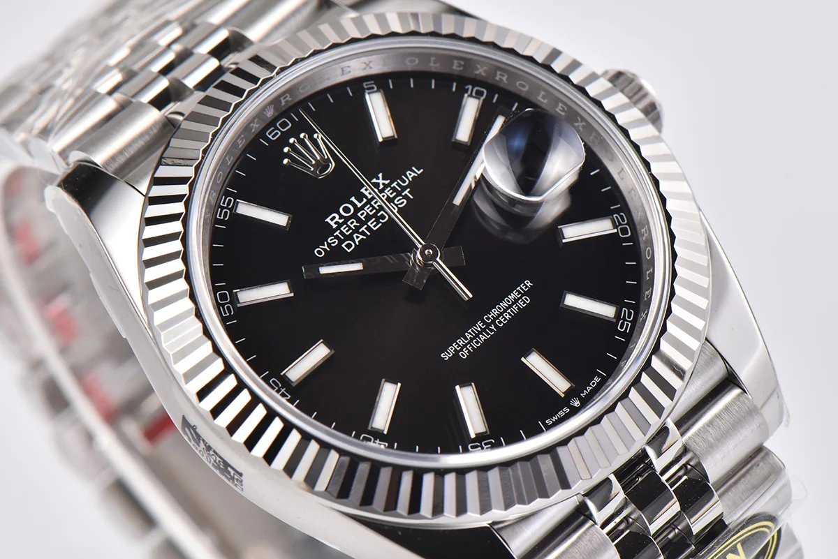 Datejust 41 126334 Bright Black Dial Stick Markers on Jubilee Bracelet