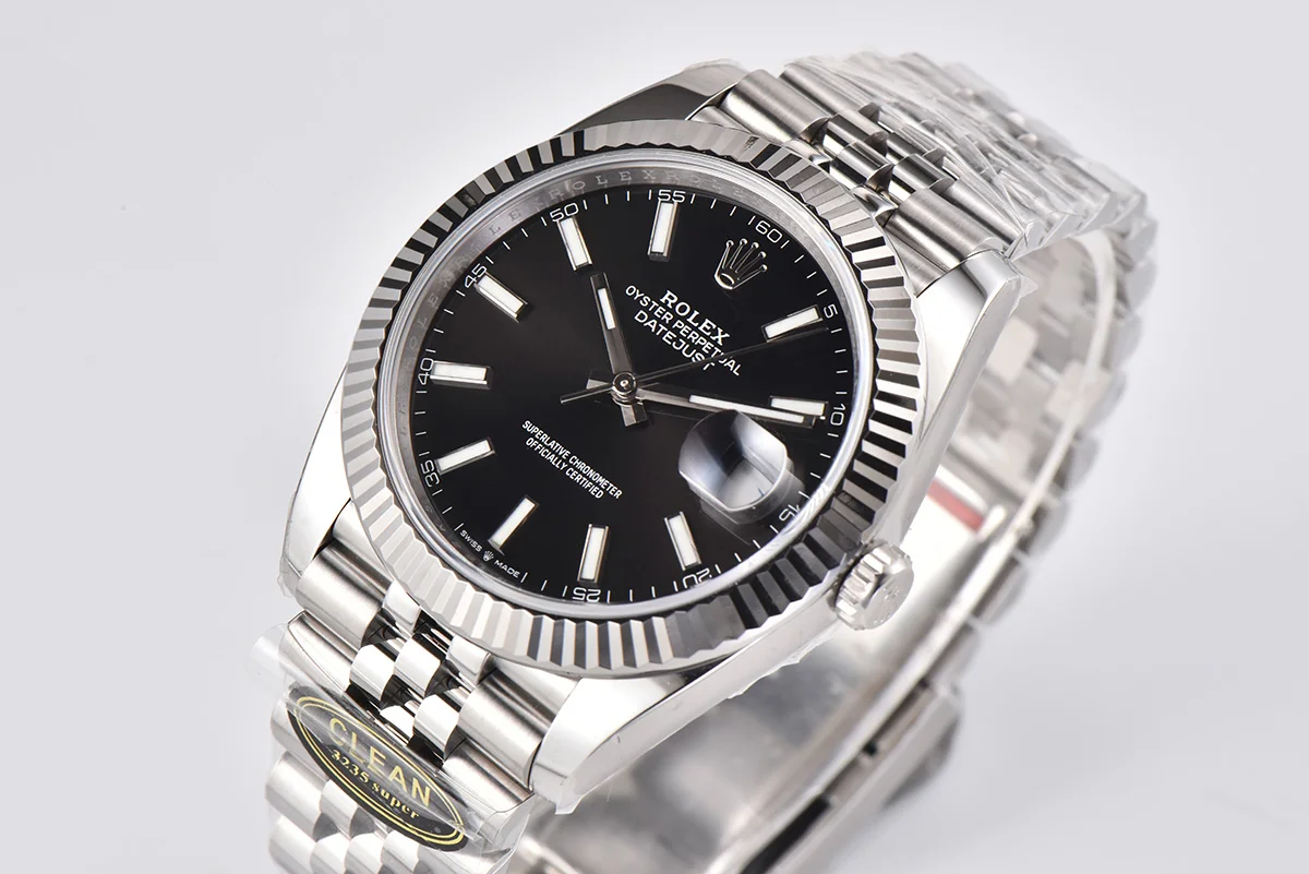 Datejust 41 126334 Bright Black Dial Stick Markers on Jubilee Bracelet