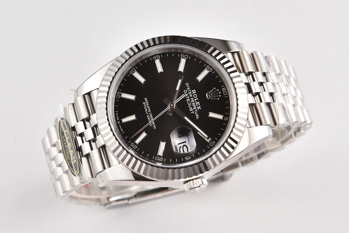 Datejust 41 126334 Bright Black Dial Stick Markers on Jubilee Bracelet