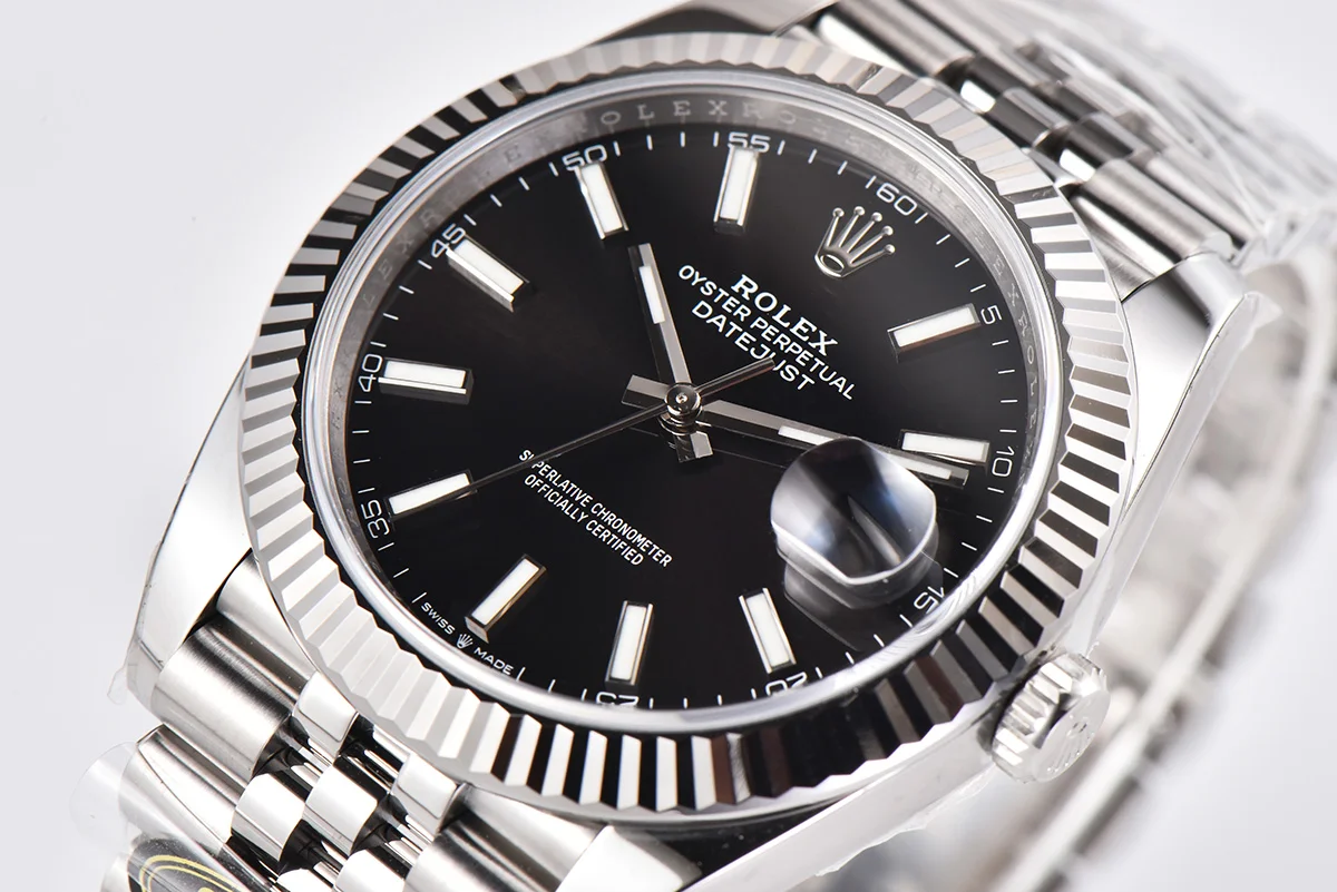 Datejust 41 126334 Bright Black Dial Stick Markers on Jubilee Bracelet