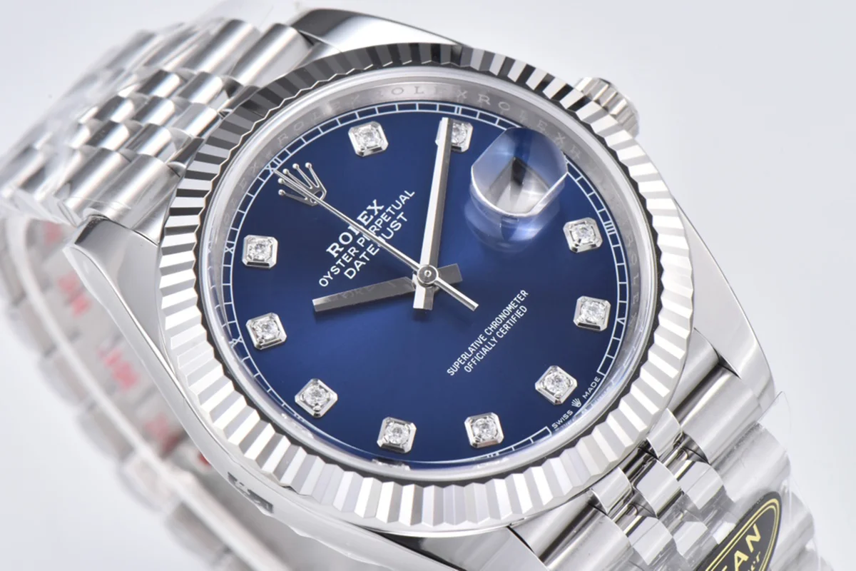 Datejust 41 126334 Bright Blue Dial Diamond Markers on Jubilee Bracelet