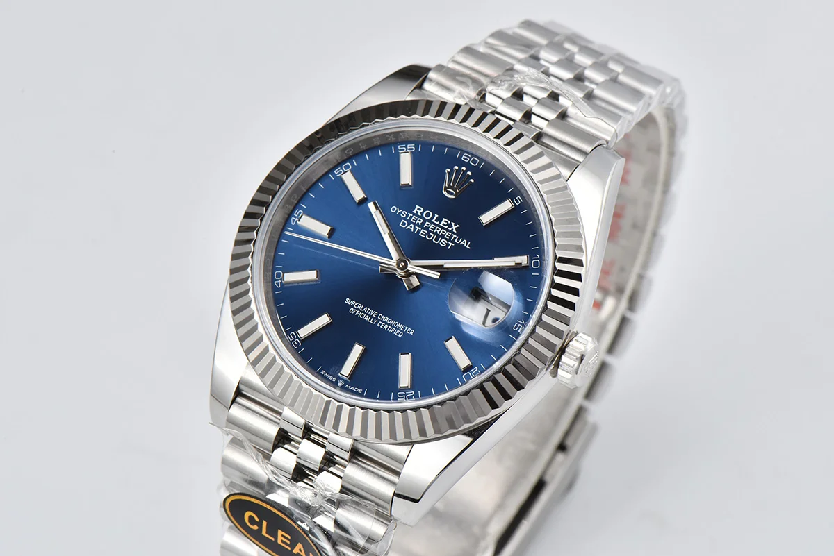 Datejust 41 126334 Bright Blue Dial Stick Markers on Jubilee Bracelet