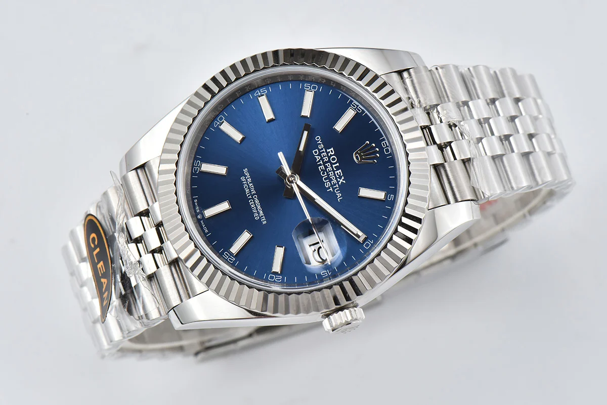 Datejust 41 126334 Bright Blue Dial Stick Markers on Jubilee Bracelet