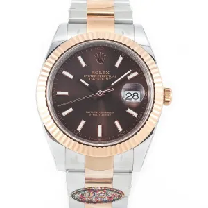 DateJust 41mm 126331 904L SS/RG Clean 1:1 Best Edition Brown Dial on Oyster Bracelet VR3235