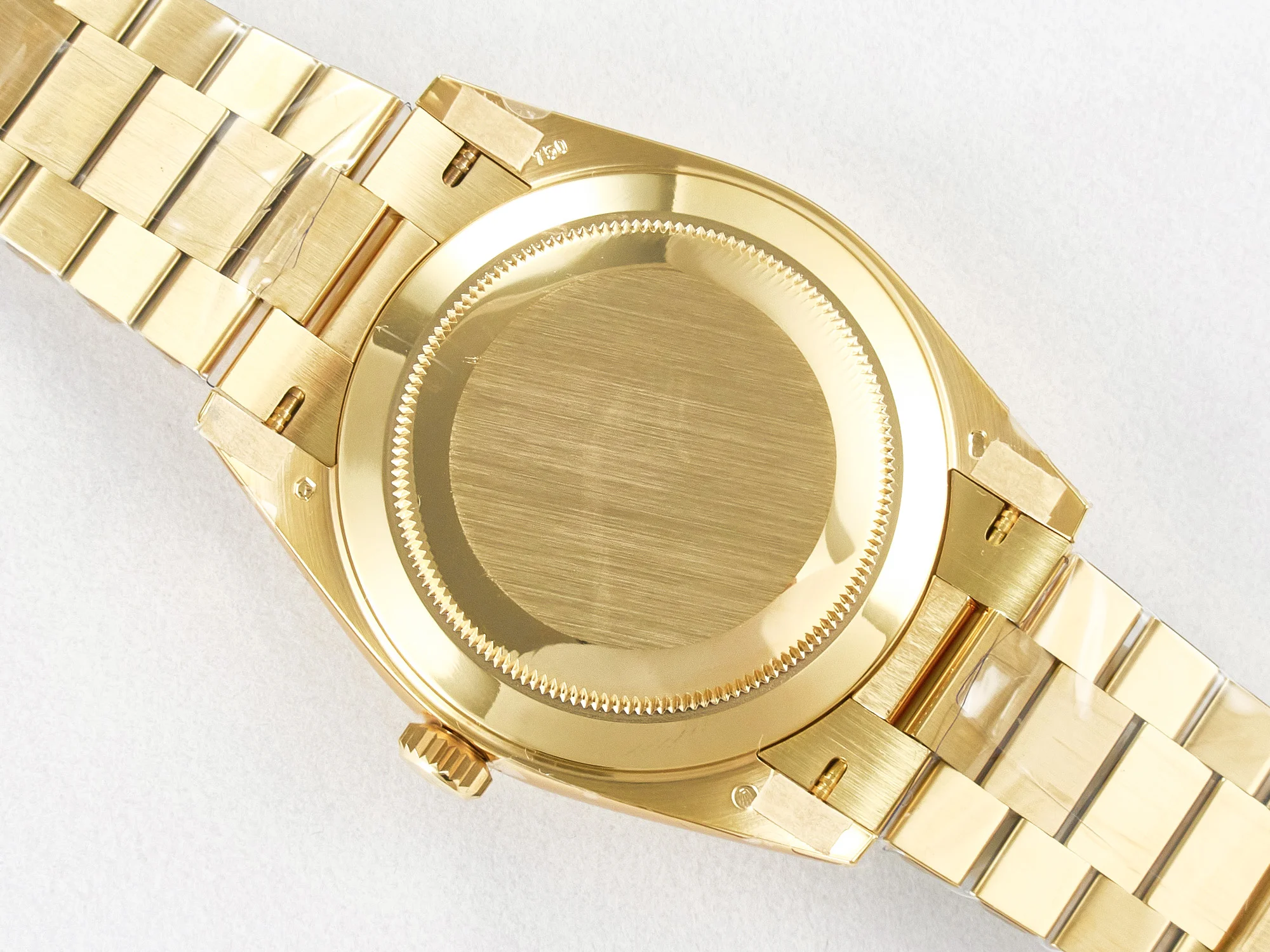Day Date 40 228238 ARF 904L Steel Gold Stick Dial on President Bracelet VR3255