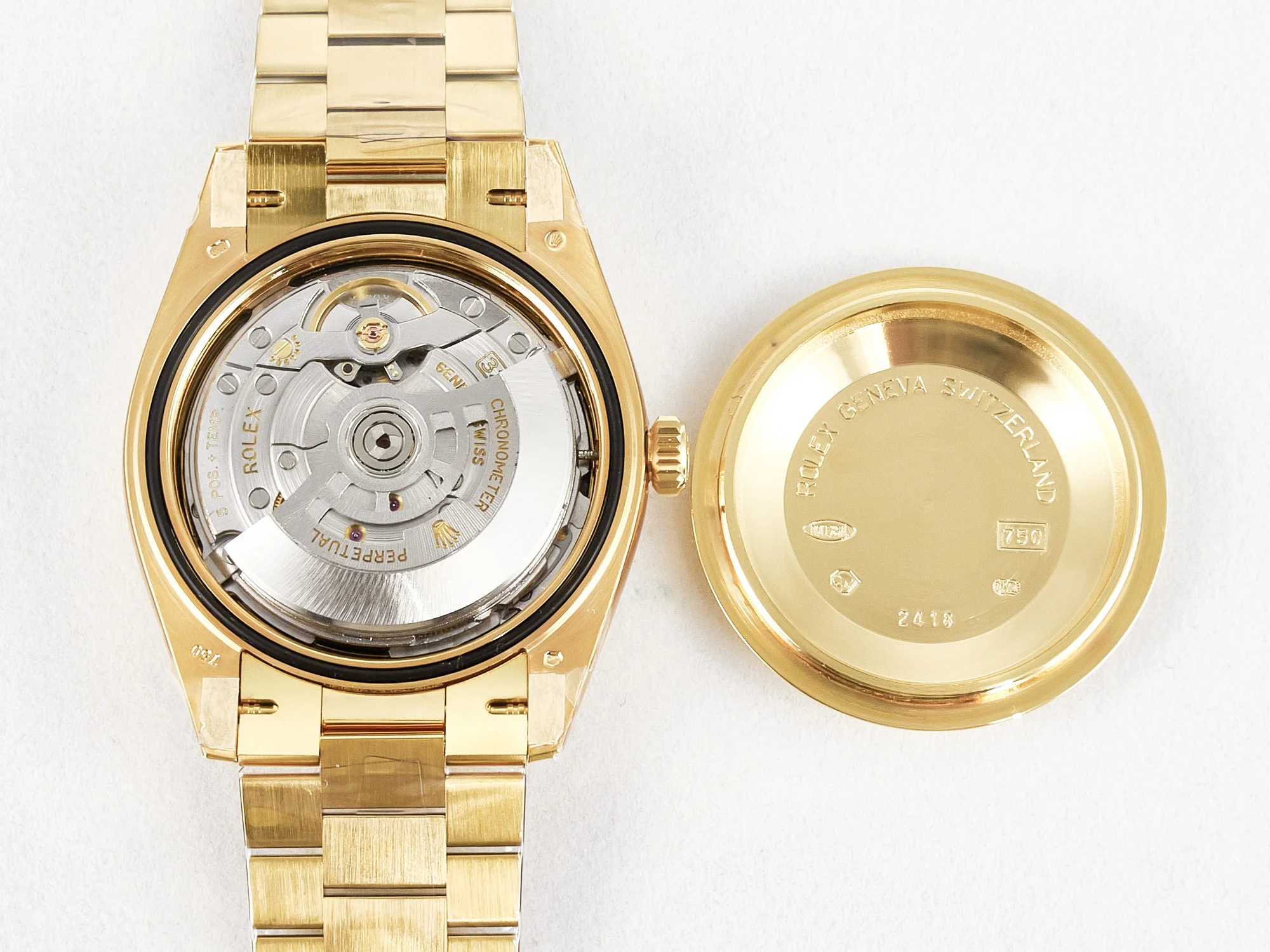 Day Date 40 228238 ARF 904L Steel Gold Stick Dial on President Bracelet VR3255
