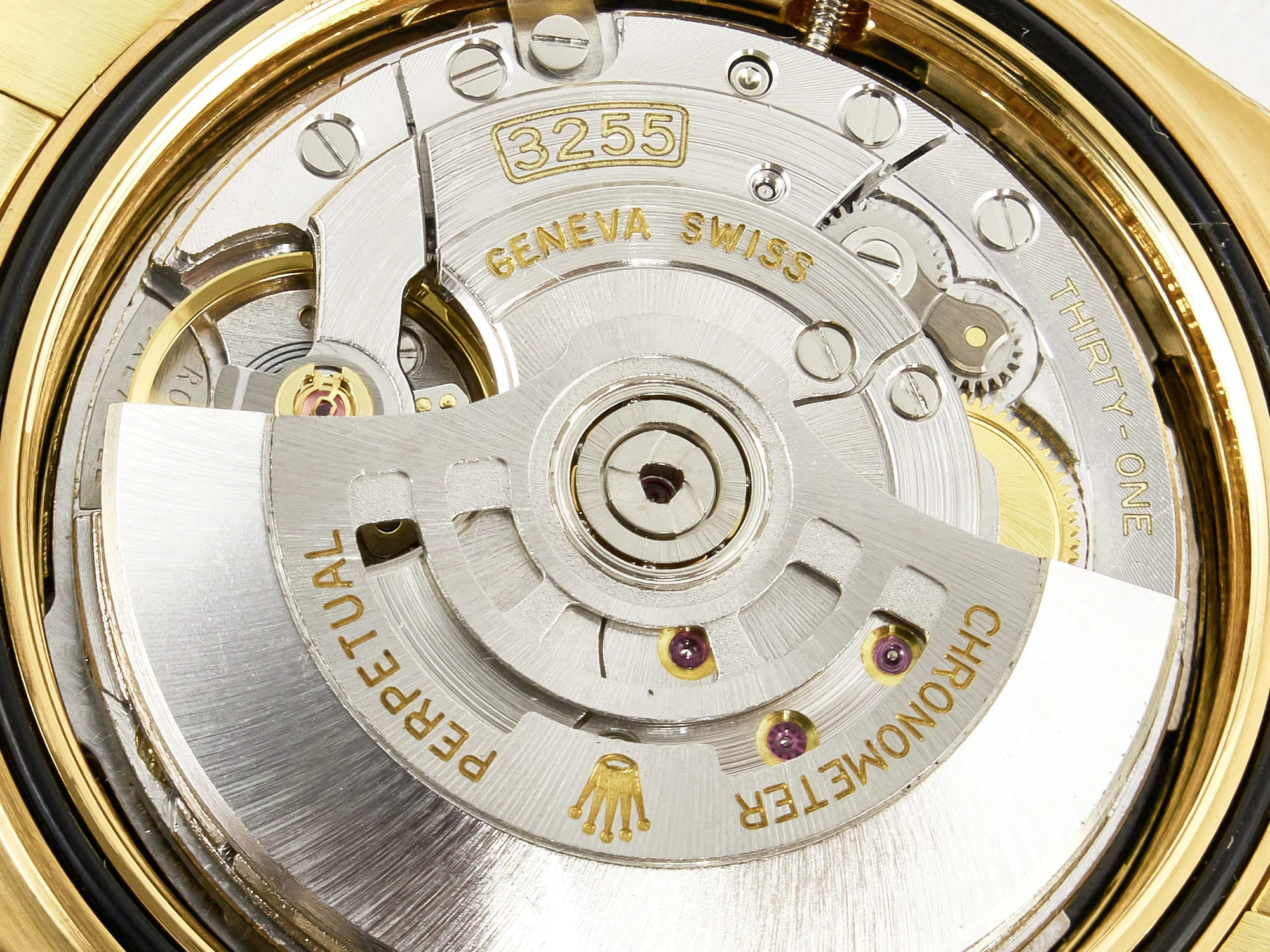 Day Date 40 228238 ARF 904L Steel Gold Stick Dial on President Bracelet VR3255