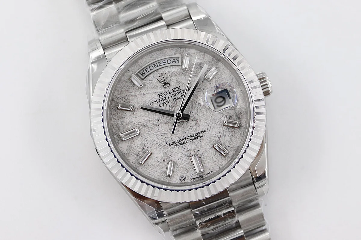 Day-Date 40 228239 Meteorite Dial with Diamond Markers in White Gold