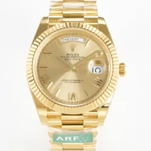Day Date 40 YG 228238 ARF 1:1 Best Edition YG Roman Dial on President Bracelet VR3255