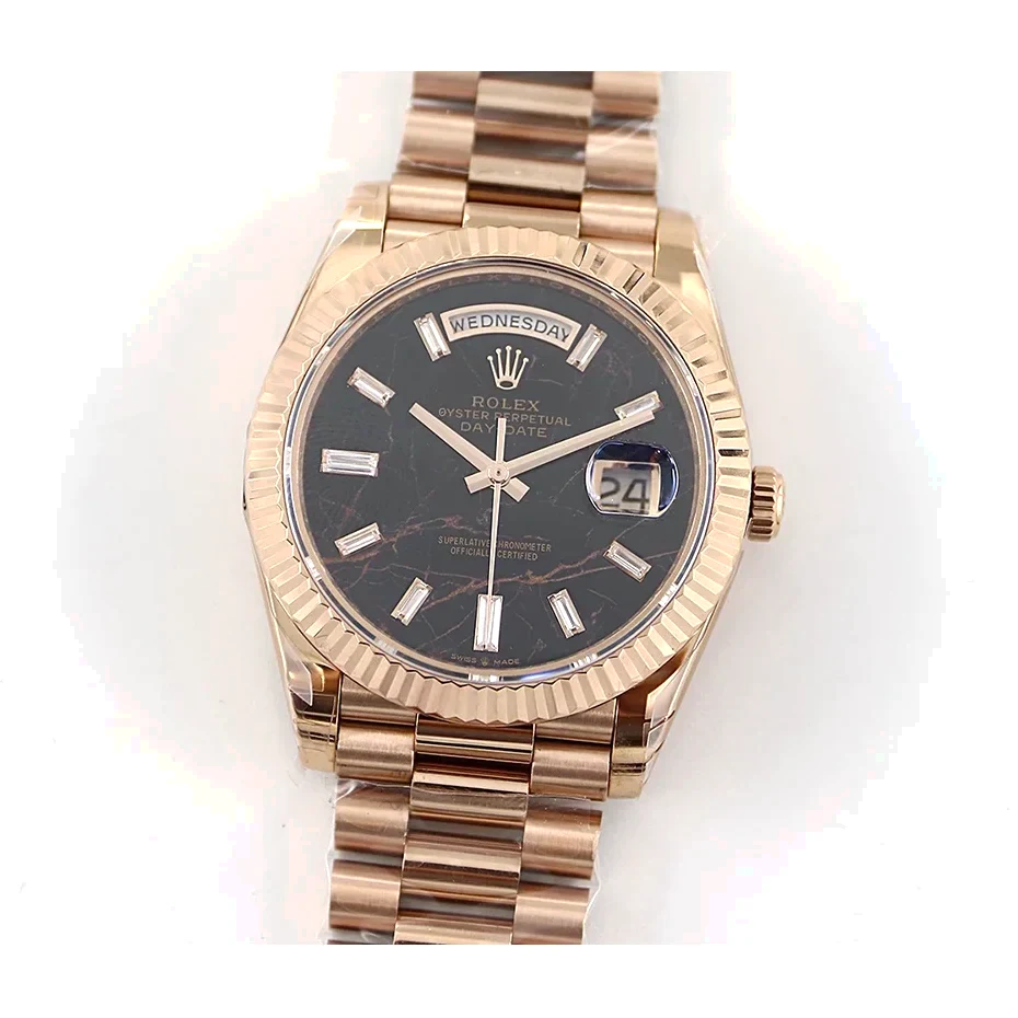 Daydate 36 128235 Eisenkiesel (Quartz Stone) Dial Diamond Markers in Everose Gold