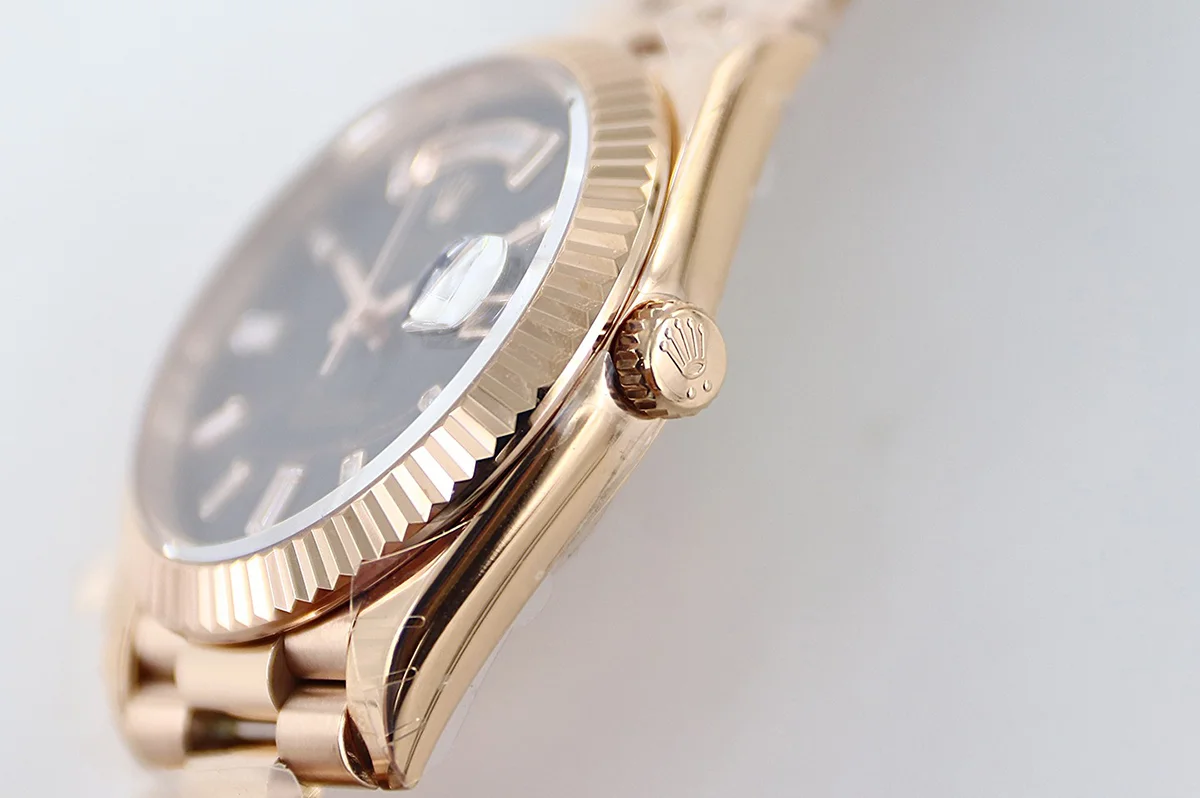 Daydate 36 128235 Eisenkiesel (Quartz Stone) Dial Diamond Markers in Everose Gold