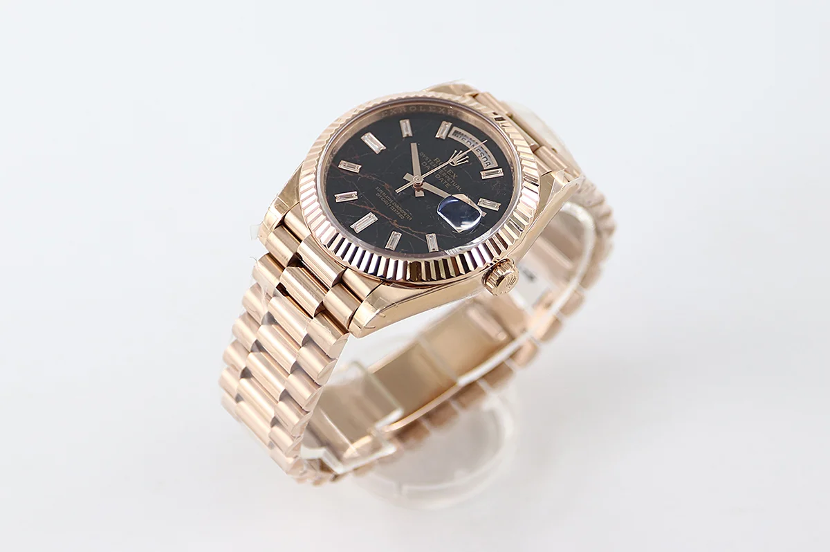 Daydate 36 128235 Eisenkiesel (Quartz Stone) Dial Diamond Markers in Everose Gold