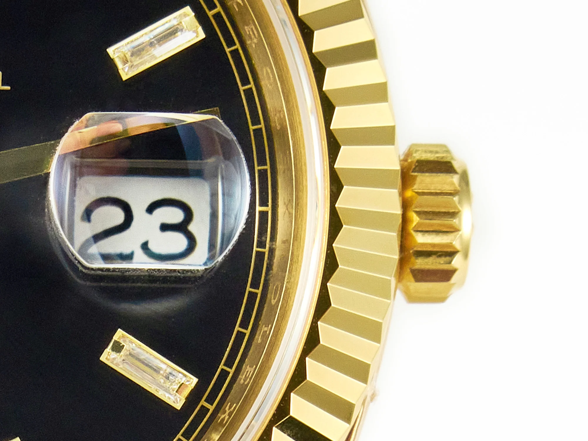 DayDate 40 228238 ARF 904L Steel Black Crystal Diamonds Bezel on President Bracelet VR3255