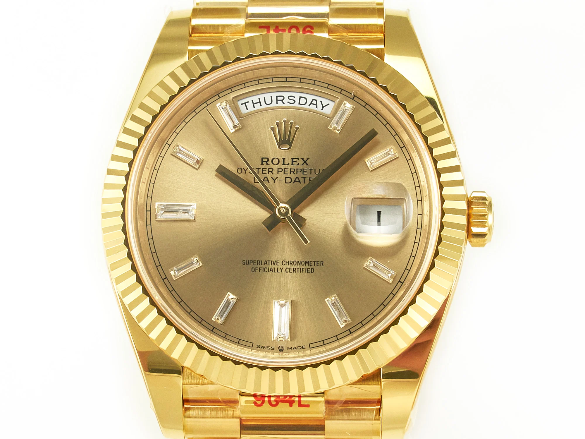 DayDate 40 228238 ARF 904L Steel YG Crystal Diamonds Bezel on President Bracelet VR3255