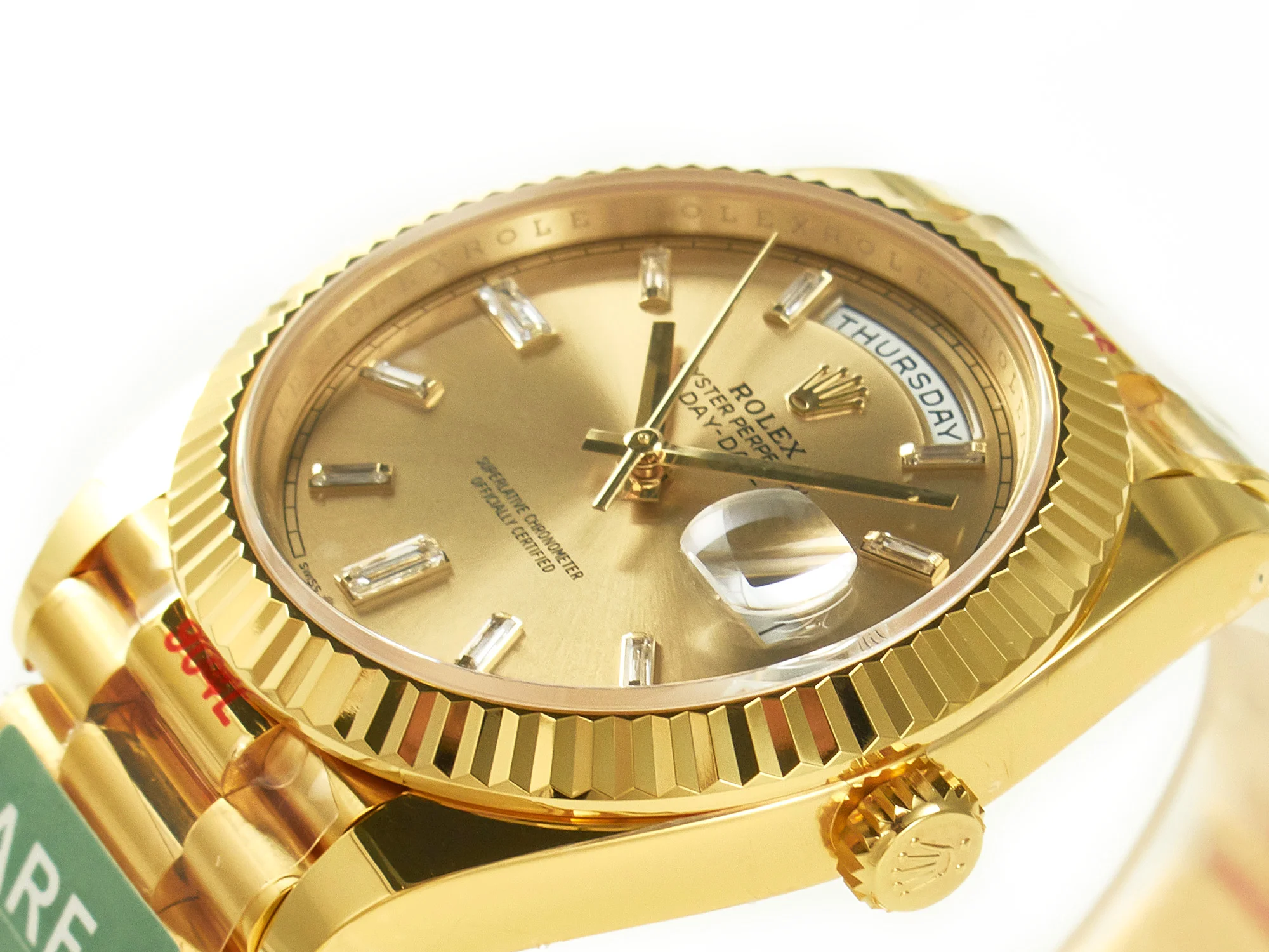 DayDate 40 228238 ARF 904L Steel YG Crystal Diamonds Bezel on President Bracelet VR3255