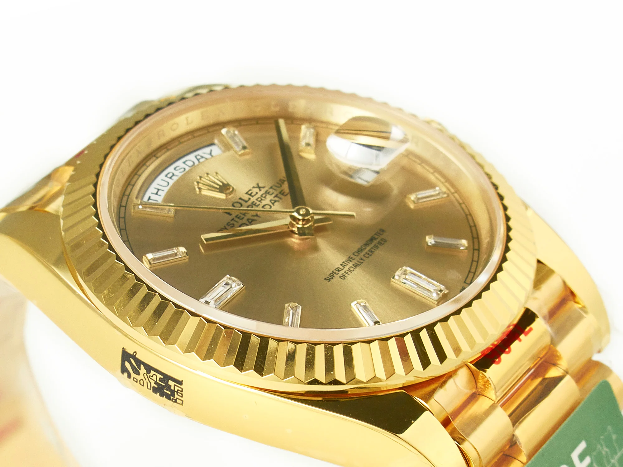 DayDate 40 228238 ARF 904L Steel YG Crystal Diamonds Bezel on President Bracelet VR3255