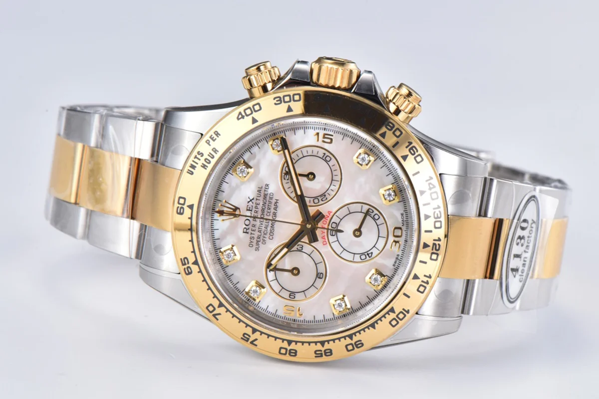 Daytona 116503LN White Dial with Diamond Marker in Steel/Yellow Gold