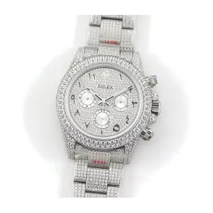 Daytona 116505 Diamond Paved Dial with Arabic Marker in Steel