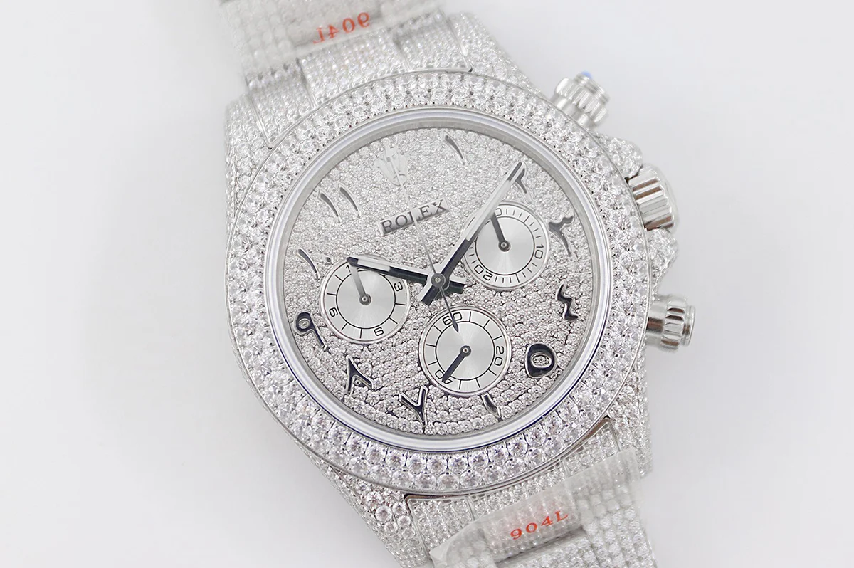 Daytona 116505 Diamond Paved Dial with Arabic Marker in Steel