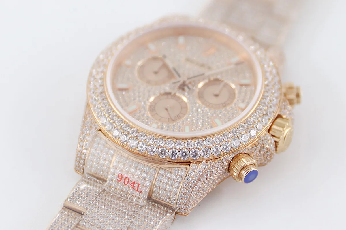 Daytona 116505 Diamond Paved Dial with Stick Marker in Rose Gold
